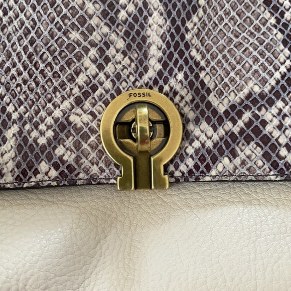 Fossil Cream/Snake Print Crossbody - Picture 14 of 15